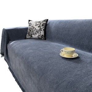 Chenille Herringbone <b>Sofa</b> <b>Cover</b> 198x100 Cm Full Coverage Matcha Green All Season Slipcover - Product Image 5