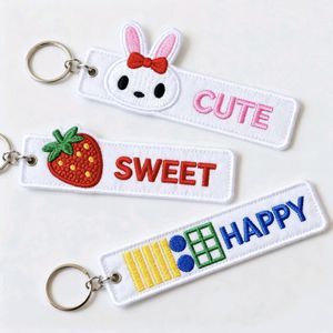 Gran oferta llavero con logotipo bordado personalizado llavero promocional con diseño único artículo caliente para mosquetones - Product Image 3