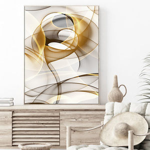 Nórdico minimalista línea de Oro Negro arte de pared abstracto pintura de porcelana de cristal <span class=keywords><strong>cuadro</strong></span> moderno para la decoración del hogar de la sala de estar - Product Image 6