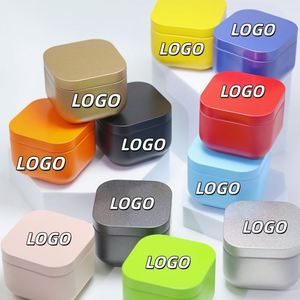 Portable Mini Tea Candy Storage Tin <b>Box</b> Food Grade Square Empty <b>Metal</b> Candle Tin Jars in Multiple Colors Accept Customization - Product Image 1