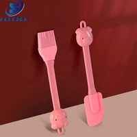 Spatule à glace et grattoir à crème en silicone de qualité alimentaire, résistant à la chaleur, au design cochon mignon, pour la pâtisserie et la cuisine