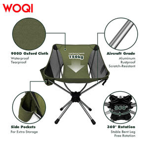 Silla de Camping Woqi con Rotación de 360 Grados, Silla Plegable de Aluminio para Exteriores, Jardín, Playa, Senderismo, Pesca, Verde - Product Image 1