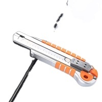 Couteau utilitaire de sécurité DEDING de haute qualité, lame coulissante en acier au carbone de 18 mm, poignée en caoutchouc, système de changement rapide, qualité industrielle et bricolage