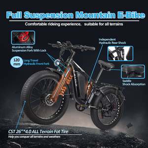 Vélo électrique <span class=keywords><strong>tout</strong></span>-<span class=keywords><strong>terrain</strong></span> EBYCCO EB7PRO 26 pouces à pneus larges, double moteur 6000W, VTT électrique pour adultes - Product Image 2