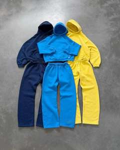 Set Personalizzato con Felpa con Zip e Pantaloni Larghi, <span class=keywords><strong>Tuta</strong></span> da Jogging, Abbigliamento da Allenamento, Tute Sportive per Uomo - Product Image 4