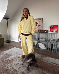 Женская одежда, тренировочная одежда, толстовка с полумолнией, Длинные свободные спортивные штаны, спортивные комплекты для занятий спортом, 2 повседневных комплекта для женщин - Product Image 4