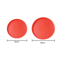 Nouvelle plaque de nourrissage ronde en plastique de bonne qualité rouge FeeCettia pour volailles et poulets, facile à utiliser pour les perroquets