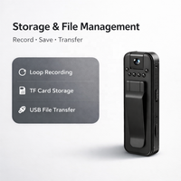 Mini enregistreur vidéo de poche CMOS avec clip, stockage MicroSD/TF, 1080P, vision nocturne (N&B) en forme de bouton