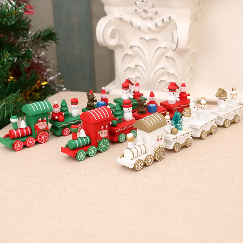 2021 New Christmas Ornaments Mini Xmas Train Surrounding Christmas Decoration Kids Gift Navidad Ornaments Supplies Wholesale