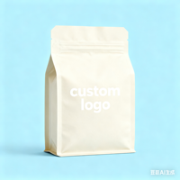 Sac d'emballage en plastique personnalisé de qualité alimentaire avec fermeture à glissière blanche à fond plat pour le café et le sucre PET/PE/CPP