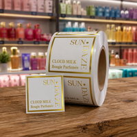 Autocollants personnalisés en vinyle, estampage à chaud or, imperméables, pour emballages de parfums, cosmétiques et produits de beauté