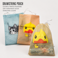 Sac cadeau en PVC durable avec cordon de serrage, logo personnalisé imprimé, pour emballage de cadeaux et d'artisanat