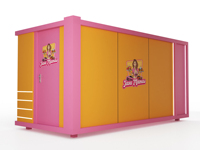 Kiosque d'extérieur couleur Kiosque pour aliments et café Kiosque de crème glacée Design Barbecue de plage Installation facile Luminaire de magasin à vendre