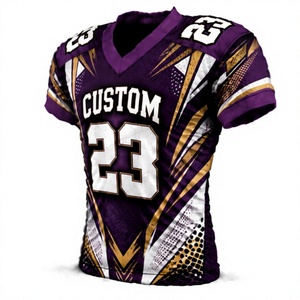 Maillot de football américain en gros, personnalisé avec numéro d'équipe, imprimé par sublimation, en polyester à séchage rapide, pour hommes, entraînement et match - Product Image 2