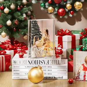 Biểu Tượng Tùy Chỉnh Thăng Hoa Khoảng Trống Khung Ảnh Món Quà Giáng Sinh Long Lanh Trong Suốt Acrylic Khung Tấm Nhôm Chèn Tuyết Toàn Cầu - Product Image 5