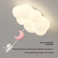 Lámpara de Techo LED de Espectro Completo Estilo Crema para Habitación Infantil, con Control Remoto, Tres Colores Atenuables, Diseño Nórdico