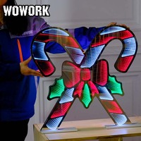 WOWORK Mini 2026, illusion optique intérieure, Père Noël, néon, miroir infini, lumières d'abysse pour les décorations de Noël