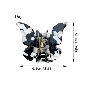 Yi YHJ kadın saç aksesuarları özel renkli yeni 6cm kelebek tasarım asetat saç klipleri saç pençe klip kadın toptan için