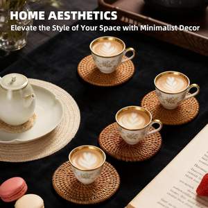 Posavasos de Ratán Natural Resistentes al Calor, Antideslizantes, Hechos a Mano, para Tazas, Vasos, Decoración de Mesa para Hogar, Cafetería, Bar - Product Image 4