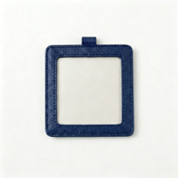 Kit DIY de porte-clés carré en cuir pour broderie au point de croix, ornement artisanal en cuir PU 4x4 pouces, breloque de sac avec logo personnalisé, cadeau