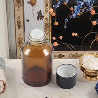 Flacon en verre ambré de luxe 15 ml pour soins de la peau, diffuseur vide, tonique avec bouchon à vis, crème pour le visage, disponible en tailles 30 ml/60 ml/125 ml/200 ml
