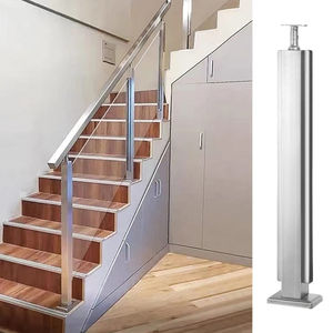 HYQYホットセール手すりポスト304316屋外階段ステップ用ステンレス鋼ガラス手すりポスト - Product Image 1