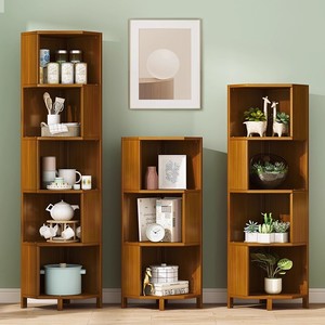<b>Corner</b> bookshelf, floor-standing bookcase, storage shelf for living room, study, or small multi-tiered <b>corner</b> bookcase - Product Image 1