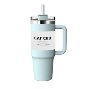 Gobelet isotherme en acier inoxydable à double paroi de 40 oz avec poignée, isolation thermique de 6 à 12 heures, tasse à glace colorée - Product Image 2