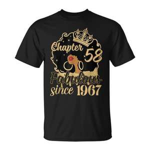 Camiseta Chapter 58 Fabulous Since 1967 para mujer, regalo de cumpleaños número 58 - Product Image 1