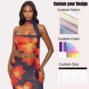 Rücken loses zweiteiliges Set Bodycon Maxi Dress Sets Damen Träger loses Korsett Crop Tops und lange Röcke Anzüge Urlaubs outfits - Product Image 1