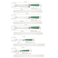 Ensemble de couteaux forgés de haute qualité pour chef, Santoku, utilitaire et à éplucher, deux pièces, ambidextres, avec manche creux et revêtement vert