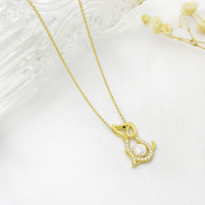 कस्टम पशु कुत्ते प्रेमी पिल्ला बिल्ली कुत्ते डिजाइन लटकन 925 स्टर्लिंग चांदी सोना मढ़वाया श्रृंखला हार महिलाओं के लिए - Product Image 6