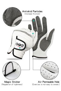 Gants de <span class=keywords><strong>golf</strong></span> pour hommes main gauche/droite en cuir véritable de mouton souple et respirant avec granules antidérapants Gants de <span class=keywords><strong>golf</strong></span> pour hommes Logo personnalisé - Product Image 3