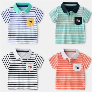 Vêtements de boutique pour enfants en gros, t-shirt polo rayé en coton pour l'été, provenant d'un fournisseur chinois - Product Image 2