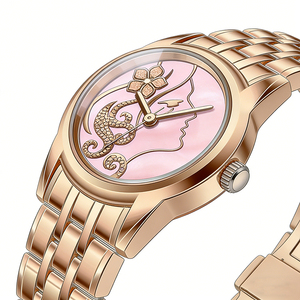 Reloj de Cuarzo Analógico Elegante para Mujer con Piedras Brillantes, Caja y Brazalete de Acero Inoxidable, Resistente al Agua - Product Image 1