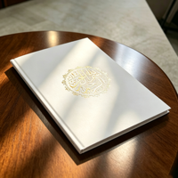 Carnet de certificat de Nikah en calligraphie islamique A4 avec dorure à chaud, couverture rigide noire, pochettes intérieures dorées, invitations de mariage