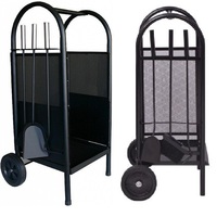 Chariot de cheminée fer noir bûche en bois bois de chauffage support de transport de bûches