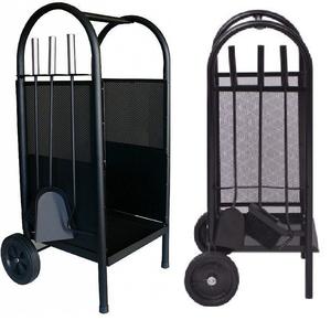 Carrito para chimenea, hierro negro, troncos de madera, estante de almacenamiento de <span class=keywords><strong>leña</strong></span>, transportador de troncos - Product Image 2