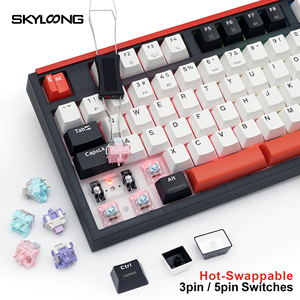 คีย์บอร์ดกลไกไร้สาย <span class=keywords><strong>SKYLOONG</strong></span> GK87pro รุ่นเยาวชนหน้าจอ TFT-LCD ขนาด1.14นิ้วสวิตช์ KTT 3600mAh 3โหมด TKL สำหรับ <span class=keywords><strong>Skyloong</strong></span> - Product Image 3