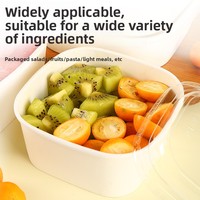 Boîte à fruits et à repas jetable, biodégradable, compatible micro-ondes, en papier kraft de qualité alimentaire, carrée, haut de gamme, tendance