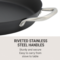 Nouvelle Arrivée Usine : Poêle à Paella en Acier Carbone Trempé 30/34/38/40cm, Sans Revêtement, Compatible Induction
