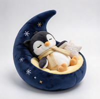 Peluche d'animal endormi adorable avec nid, poupée en peluche douce pour enfant, cadeau personnalisé disponible
