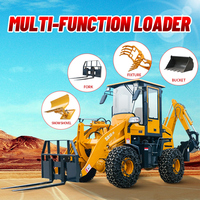Multifunktion aler Garten traktor Bagger lader Kompakt traktor mit Lader und Bagger aufsatz retro escavadeira