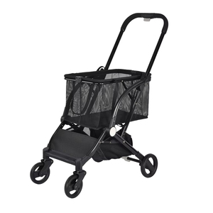Carrito de compras de supermercado de cuatro ruedas de aluminio ligero, cochecito plegable para mascotas con carrito tipo cesta para exteriores - Product Image 1
