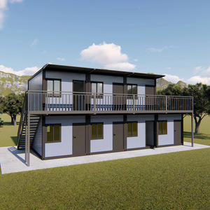 บ้านสำเร็จรูปแบบโมดูลาร์ 2 ชั้น สำหรับสำนักงาน ที่พักอาศัย โครงสร้างเหล็ก พร้อมระเบียง หน้าต่างนิรภัย เหมาะสำหรับใช้เป็นแคมป์ไซต์ - Product Image 1