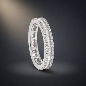 Dernières créations de bagues de fiançailles en diamant de haute qualité pour femmes, or blanc 18 carats, diamant naturel certifié IGI, taille brillant, anniversaire - Product Image 1