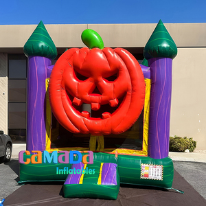 ปราสาทเป่าลมรูปฟักทองฮาโลวีนกลางแจ้งเกรดเชิงพาณิชย์บ้านเป่าลมคุณภาพระดับพรีเมียม - Product Image 3