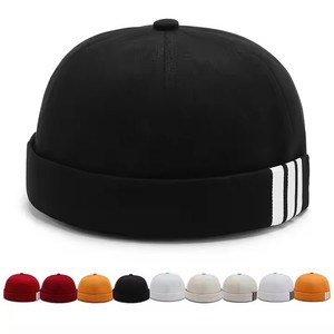 Moda Color puro Gorra sin ala Algodón Parejas Sombreros deportivos Landlord Dome Melon Hat Beanie Hip Hop Gorras de béisbol Sin borde - Product Image 1