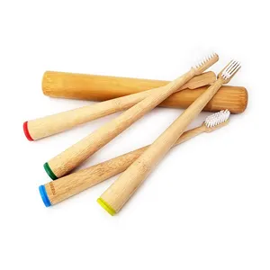 Natural de bambú cepillo de dientes de bambú biodegradables 100% de madera cepillo de dientes