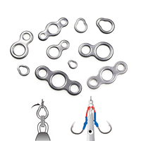 Connecteur en acier inoxydable massif en forme de 8, anneau sans soudure, crochet d'assistance pour jig et leurre, pour la pêche au requin, au bar et à la mouche.